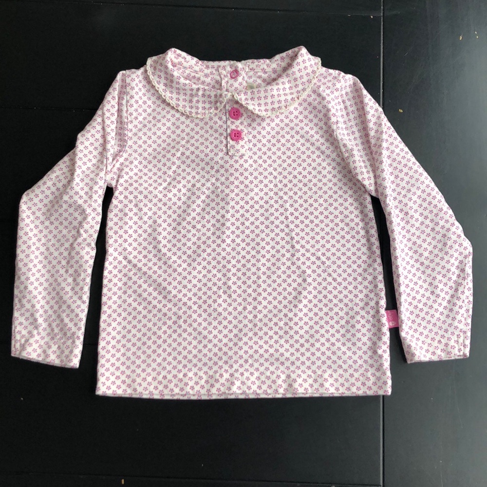 Peter Pan collar floral knit top